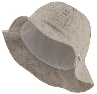Sterntaler Kinderhut Gräser für Mädchen - Sonnenhut aus Bio -Baumwolle mit UV -Schutz 30 - Schirmmütze mit floralem Aufdruck, gefüttert mit strukturiertem Baumwollstoff - beige, 53
