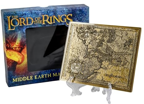 AAA Merchandise: Goldene Mittelerde Metallkarte, Fantasy-Dekorationskarte, 11.5 x 14.5 cm, Coated Finish