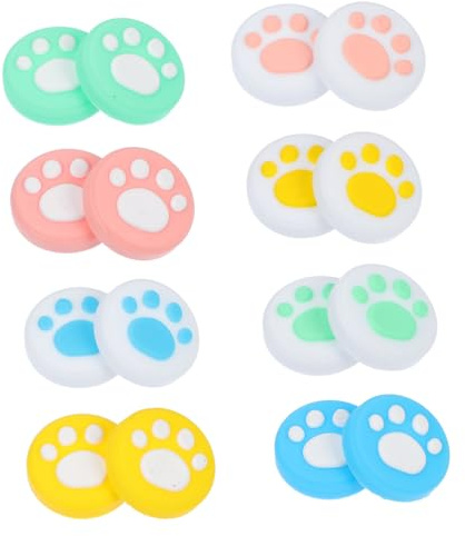 ibasenice 16pcs Silicone Thumb Joystick Cover Cat Claw Grip Caps | Anti-skid, Easy to Install, Protective Cap Set, for Game Machine Controllers, Compact 16pcs Pack