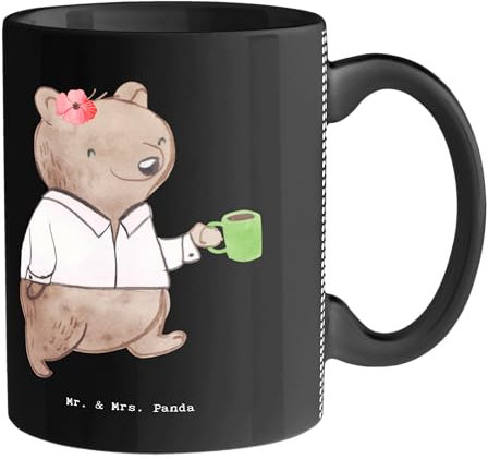 Mr. & Mrs. Panda Tasse Beamtin Herz - Geschenk, Kaffeetassen, öffentlicher Dienst, Beamtentum, Kollege, Studium, Teetasse, Firma, Cappuccino Tassen,