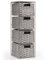 EHC Drawers Storage Unit Baskets, 4 Drawer Wicker Hand-Woven Storage boxes Shelves, Slimline Ideal For Organising Home or Office - Grey