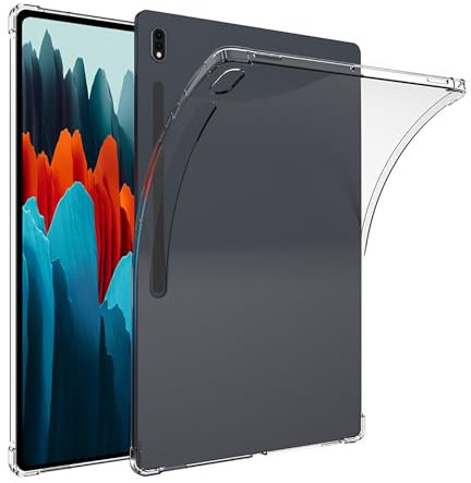 Asgens Funda Transparente para Samsung Galaxy Tab S7 FE/ S8 Plus/ S7 Plus de 12,4 Pulgadas, Funda Protectora Delgada y Ligera de Silicona TPU Suave para Samsung Galaxy Tab S7 FE/ S8 Plus/ S7 Plus