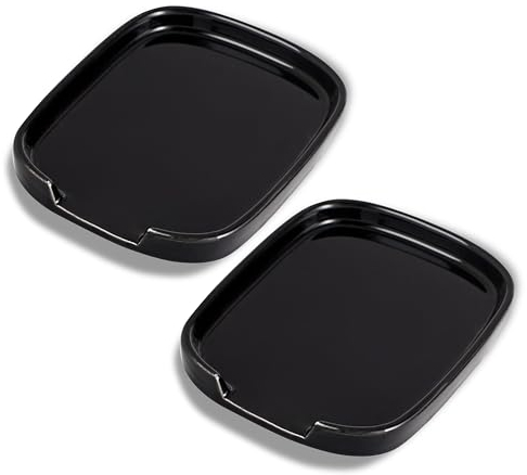 Swuut Lot de 2 repose-cuillères en céramique pour ustensiles de cuisine, spatule, pinces, gadgets, cuillère à café, support de cuillère pour comptoir de cuisine, organiseur de cuisinière (noir, L)