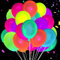 Lot de 60 UV Néon Ballons，Ballons fluorescents en différentes couleurs，UV Lumière noire LatexBallons，brillent dans le noir， Convient pour les anniversaires, les fêtes nocturnes