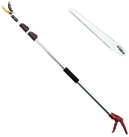 Heancare Coupe-arbres de 1,8 à 3 m - Long manche avec scie à perche longue portée - Sécateur extensible pour couper et maintenir l'élagage - Outil télescopique pour couper et maintenir les branches