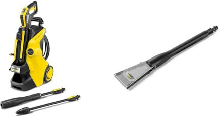 Bundle of Kärcher K 5 Power Control high pressure washer: Intelligent app support - the solution for a wide range of cleaning tasks, Yellow + Kärcher eco!Booster 145 Jet