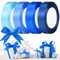 Lot de 4 rouleaux de ruban de satin de 20 mm - Ruban décoratif pour mariage, bijoux de cheveux, rubans cadeaux pour la Saint-Valentin, Noël, les anniversaires, les mariages, les baptêmes - Bleu