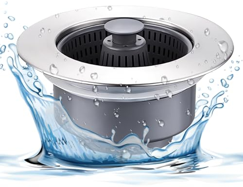 PRUCHPO Kitchen Sink Plug, Anti-Clogging, Upgraded 3 in 1 Kitchen Sink Strainer and Stopper Combo, Prevent Odors-Sinks Depth > 22mm