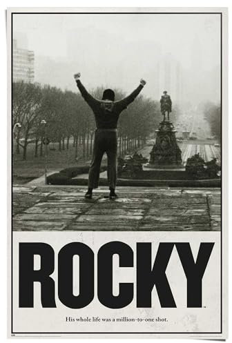 REINDERS Poster, Rocky - Rocky Balboa, Teenager Zimmer, Poster, Wanddeko, Room Decor, 150 gr. glänzend Bilderdruckpapier, Schwarz, 91,5x61cm