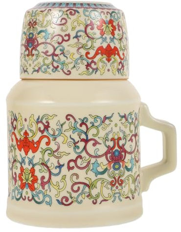 PRETYZOOM Keramik- Küche Emaille Chinesische Kung-Fu- Kaffeekanne Wasserkanne Mit Tasse Für Blühende Lose Teeblätter – Blumenmuster