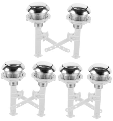 Hoement 6pcs Flushing Toilet Button Repair Single Flush Button for Toilet Water Tank Bathroom Flush Accessory for Flushing Tank Random Color