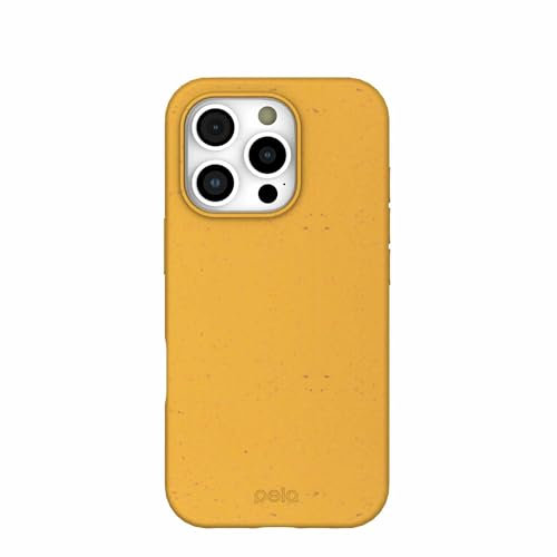 Pela Kompatibel mit iPhone 16 Pro Max Handyhülle Honig – Schutzhülle mit Displayschutz – Umweltfreundliche Hülle Kompatibel mit iPhone 16 Pro Max