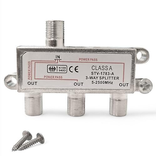 Premium X V-3 SAT Verteiler 3-Fach 5-2500 MHz BKVerteiler für TV, Radio und DVB-S/S2 dreifacher Satellitenverteiler 3 Ausgänge Splitter verteilt LNB auf drei Receiver einfache Montage