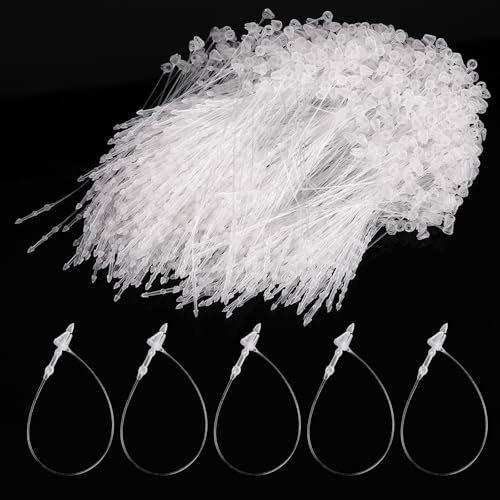 1000 Stück Sicherheitsfäden für Etiketten Transparent Loop Pins 90 mm Loop Lock Fäden Preisschilder Anhänger, für Preisschilder Etiketten, Preisauszeichner, Etiketten Kleidung, Kleidung, Schuhe