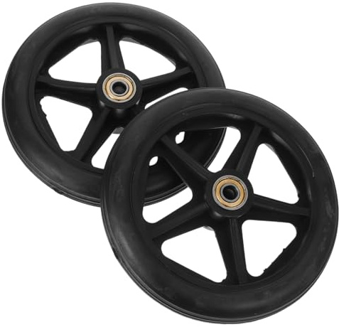 IWOWHERO 2stücke Rollstuhl-vorderrad Ersatz Mit Vollgummireifen Für Rollstuhl Und Gehhilfe Leicht Zu Montieren Robuste Konstruktion Edelstahl Für Verbesserte Stabilität Und Kontrolle