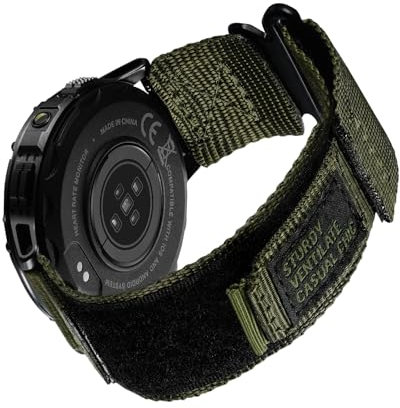 MEGALITH 22mm Nylon Armband für Herren Ersatz: Klettverschluss Uhrenarmband mit Schnellverschluss Kompatibel mit Smartwatch und Armbanduhr - Sport Verstellbares Uhrenarmbänder Grün