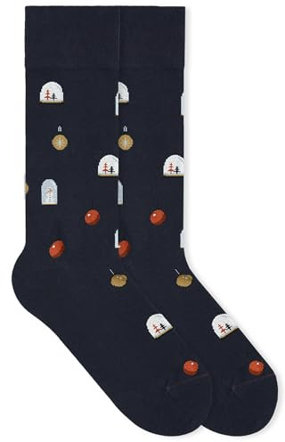 von Jungfeld - 1er Set Motiv Socken mit Snow Globe Icon - Bunte Socken in Gr.43-46