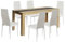 FURNITABLE Esstisch mit 6 Stühlen Esszimmergruppe, 6er Set Esszimmerstühle und Rechteckig Holztisch Essgruppe für Wohnzimmer Küche Büro(120 * 70cm Tisch+6 Weiß Stühle)