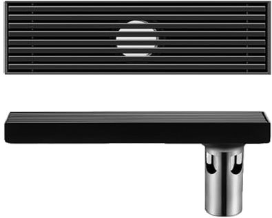 YIHANWUU Desagüe de Ducha Rectangular, Desagüe de Suelo con Rejilla, Desagüe de Ducha Lineal de Acero Inoxidable/Side Draine/8 * 40Cm