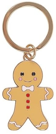 Porte-clés bonhomme en pain d'épice – Accessoire festif pour clés, sacs et cadeaux – Joli cadeau idéal pour la saison des fêtes
