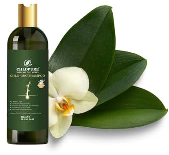 Chlopure Chlo-Gro Shampoo – Natural Hair Growth & Scalp Care – Deep Cleansing with Chlorella & Essential Oils-Black cedar& Rose options (300ml, Rose)