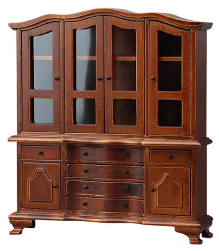 Kalttoy Cabinete Cocina En Miniatura A Escala 1/12 para Casas Muñecas con Puertas Abiertas Y Cajones Decoración Escenas Realistas Casas Muñecas