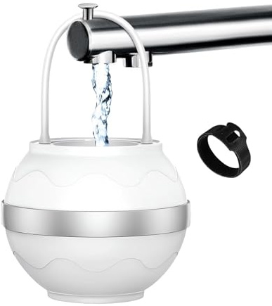 8 Stages Bathtub Filter-Bath Filter for Babies and Adults 2,500 Gallons for Tub, Removes Contaminants for Smoother Skin, Hair, Nails, Purify Your Bathwater for Healthier Skin and Hair-White