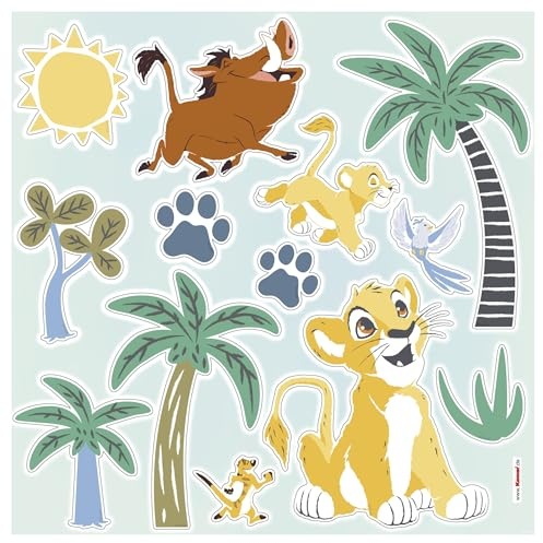 Lion King Joy in the Wild - Wandsticker, Wandtattoo, Wandaufkleber, Disney - Größe 33x33 cm - selbstklebend