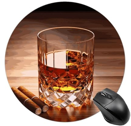 Tapis De Souris De Jeu Liqueur Brune dans Un Verre Doux Personnalisé Tapis De Souris Antidérapant, pour Ordinateur, Maison, Ordinateur Portable, Jeux, 20cm
