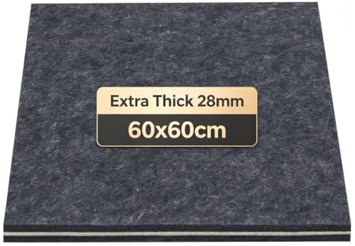 Balama Premium Antivibrationsmatte 2,8cm dicke, 60x60cm, 5 Schichten & Schaumstruktur, geruchsfrei, bessere Stoßdämpfung und Schallabsorption für Waschmaschine Trockner Lautsprecher, zuschneidbar