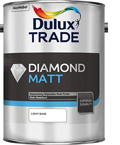 Dulux Trade Diamond Matt 5L - Feather Flock - Interior Walls - Odor Blocking - 65-80 sq.m. - Matte - Acrylic - Indoor & Outdoor - White - Wood Paint