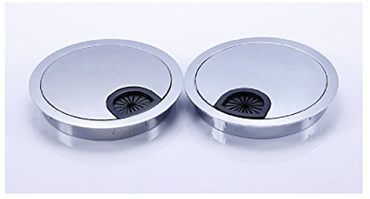 2tlg Edelstahl matt Optik Silber Kabeldurchlass Kabeldose Kabelführung (60mm)