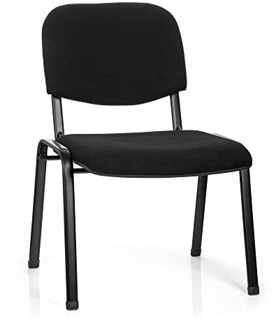hjh OFFICE Konferenzstuhl Besucherstuhl XT 600 XL Stoff, extra breite Sitzfläche, ergonomischer Vierfußstuhl, Rückenlehne, stapelbar, bis 150 Kg (schwarz)