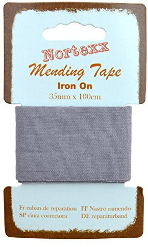 Nortexx Iron On Repair Tape-Grey, 100% Cotton, 14 x 8 x 1 cm