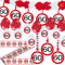 Carpeta 23-TLG. Partyset * 60. Geburtstag * mit Verkehrschild Deko: Girlande + Rotorspiralen + Absperrband und vielen Luftballons Dekoset Dekobox Verkehrsschild