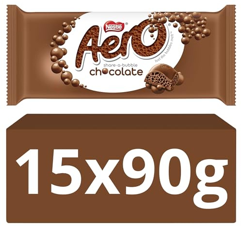 Aero Milk Chocolate Sharing Bar - Light & Bubbly Aerated Centre, 90g | Multipack of 15