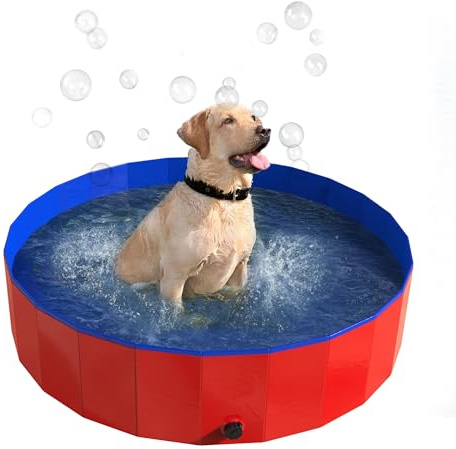 PETMAKER Pet Pool und Bad, faltbar, mit Tragetasche, 47 X 12, rot