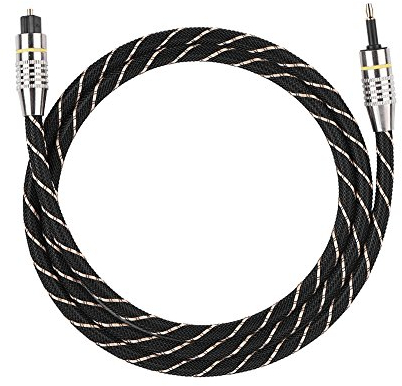 Cavo audio ottico digitale per Toslink, cavo per home theater in fibra ottica Toslink a mini spina da 3,5 mm, cavo ottico con connettori in metallo e rivestimento in PVC 1 Meters 1 m.