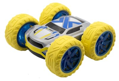 Silverlit - Exost Voiture Télécommandée Tout-Terrain 360 Cross Flash Jaune - Batterie Rechargeable - Conduite sur 2 Faces à 360° + Phares LED - Dès 5 ans