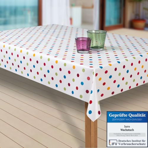 laro Wachstuch-Tischdecke Abwaschbar Garten-Tischdecke Wachstischdecke PVC Plastik-Tischdecken Eckig Meterware Wasserabweisend Abwischbar |18|, Größe:130x130 cm