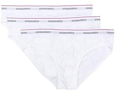DSQUARED2 3 Slip Uomo Art DCX610040 100 Colore Foto Misura A Scelta Bianco M