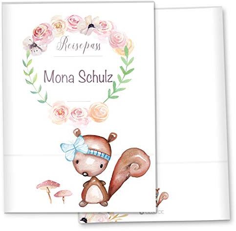 OLGS Reisepasshülle Cute Boho Eichhörnchen - Mit Liebe personalisierbare Schutzhülle