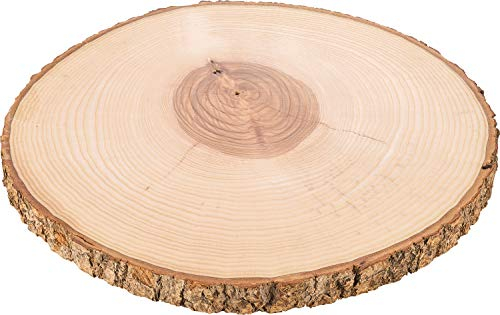 BATANIA Rindenholzbrett, Vesperbrett, Brotzeitbrett Holz Rustikal Rund | Gr. Ø 24 cm - 27 cm