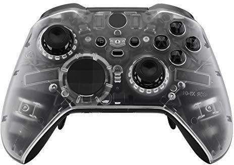 eXtremeRate Cover Frontale per Xbox Elite Series 2 Controller Model 1797,Custodia Scocca Ricambio per Xbox Elite Series 2 Core Joystick con 2 Anelli,Senza Controller-Trasparente