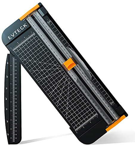 A4 Papierschneider 12 Zoll Titan Papierschneider Scrapbooking Werkzeug mit automatischer Sicherheitssicherung und Seitenlineal für Bastelpapier, Etikett, Foto und Karton