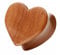 Taffstyle Ohr Plug Flesh Tunnel Piercing Ohrpiercing Organic Herz Double Flared Holz Braun 10mm