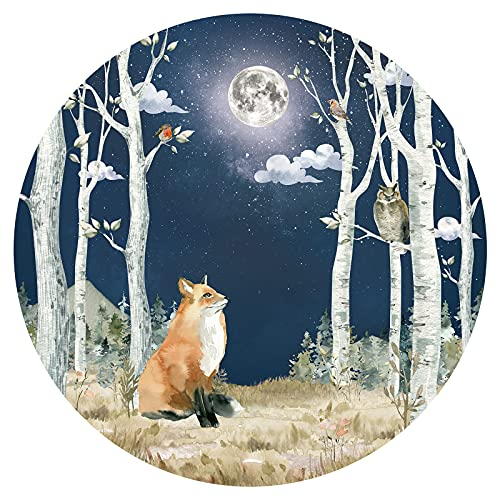 Little Deco Wandtattoo Wandsticker Kinderzimmer Tier Wald Fuchs Wanddeko Spielzimmer Wandaufkleber Schlafzimmer Junge Mädchen Baby selbstklebend rund DL606-1