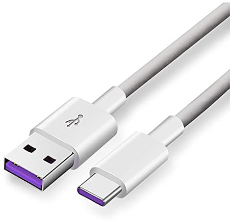 Cable para Carga y Datos USB Tipo C Compatible con Huawei Carga Rápida Supercharge 5A - Blanco