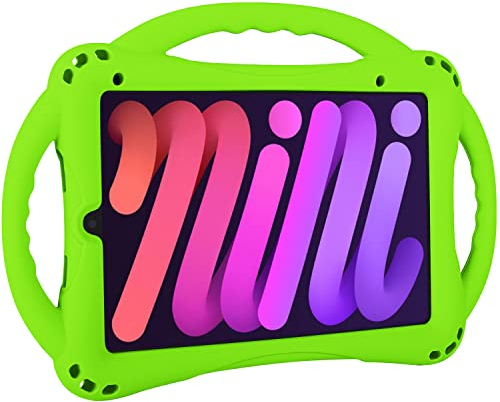 TopEsct Funda para niños para iPad Mini de 6ª generación, Resistente a los Golpes, a Prueba de niños, Funda Protectora para niños con Soporte de Tres Asas para iPad Mini 6 de 8.3 Pulgadas (Verde)