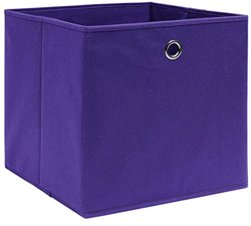 vidaXL 10x Aufbewahrungsbox Faltbox Spielzeugkiste Kiste Korb Einschubkorb Faltboxen Kinder Box Boxen Aufbewahrungsboxen Vliesstoff 28x28x28cm Lila